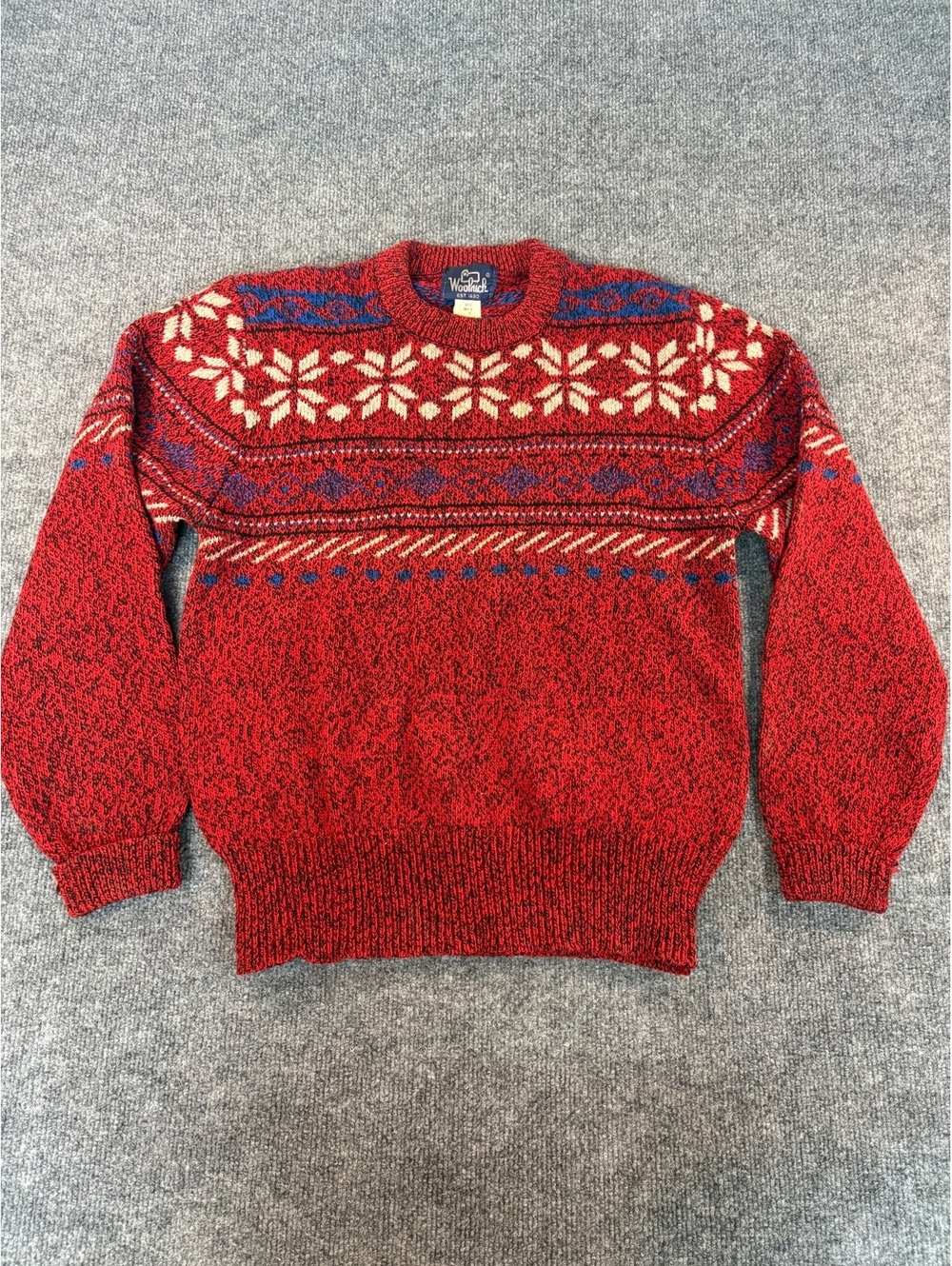 Vintage 90s Woolrich Red Knitted Sweater Wool Size Small